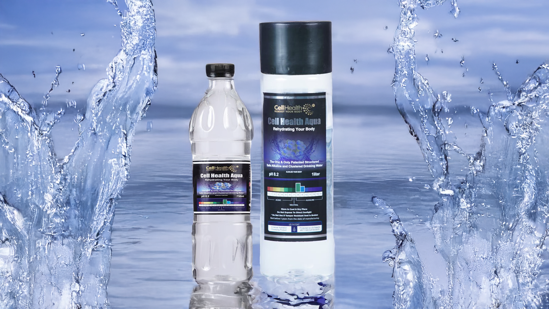 CellHealth Aqua bottle with natural ingredients promoting health benefits